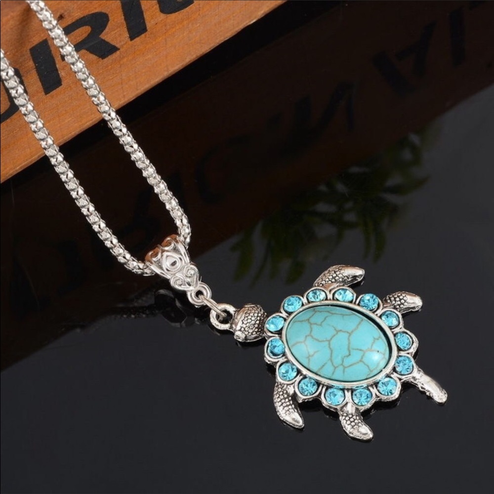 ✌️Coastal Turquoise Rhinestone Turtle KARA B - Picture 2 of 7